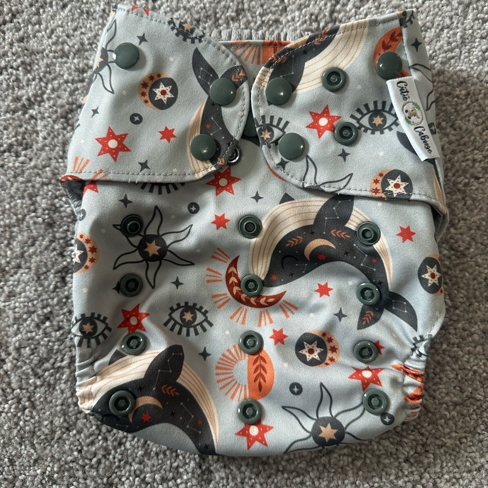 Cutie Caboose Celestial Whales Reusable Pocket Diaper